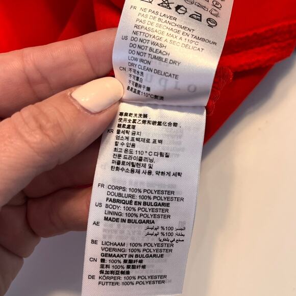 Sandro Red Textured Fit and Flare Mini Dress Small - Picture 10 of 12